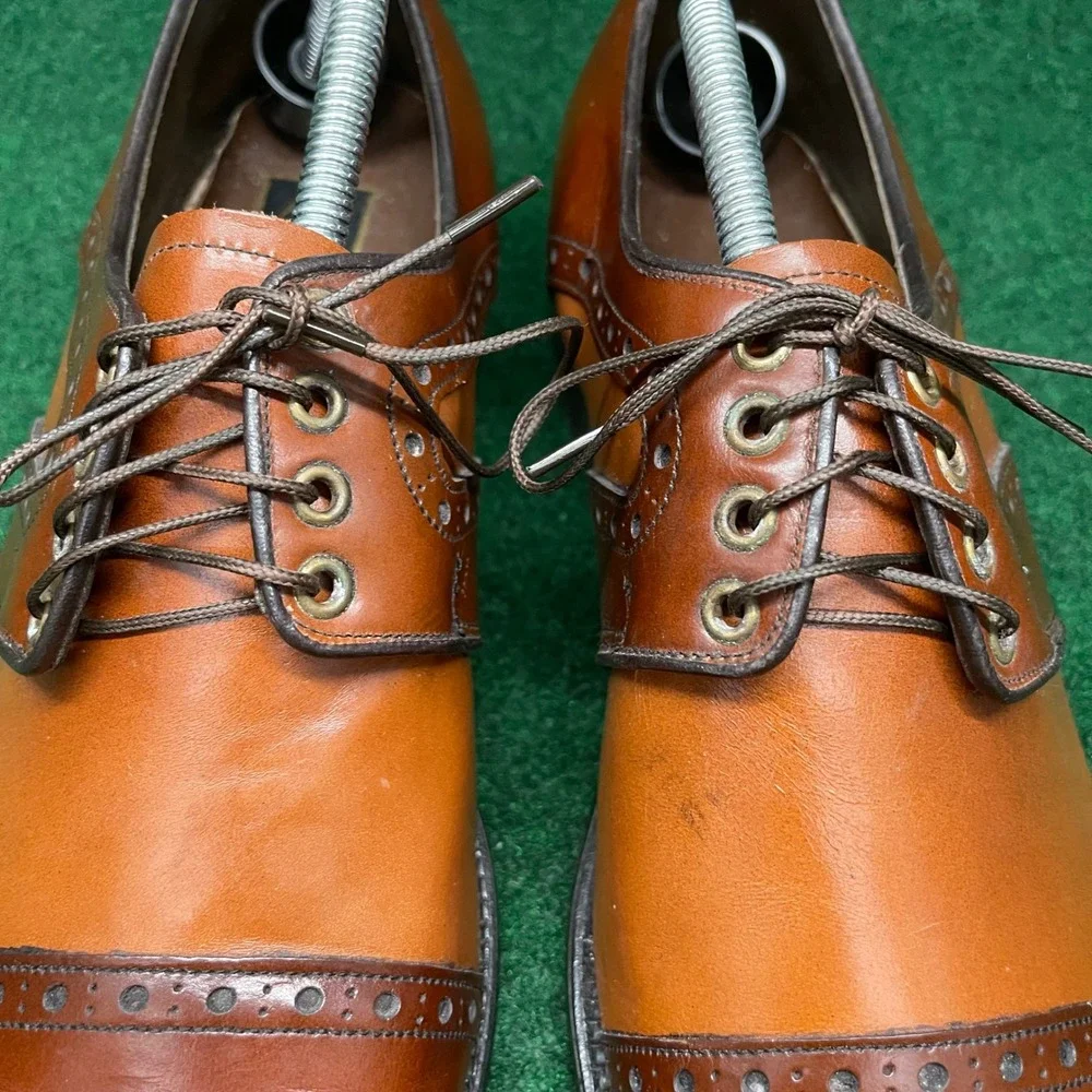 Vintage AG Mens Fine Shoes 10D Two Tone Spectator Brogue Oxfords OSullivans Heel
